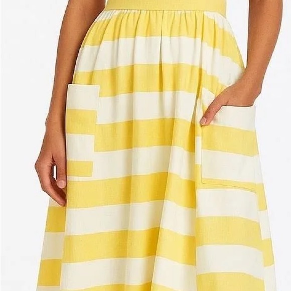 RARE Mara Hoffman Striped Gray and White Cutout Midi Dress NWT - Picture 10 of 15